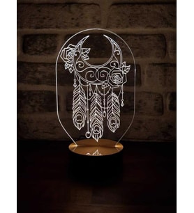 Düş Kapanı 2 Figürlü Dekoratif Hediye Led Masa Lambası  BYLAMP (Karışık)