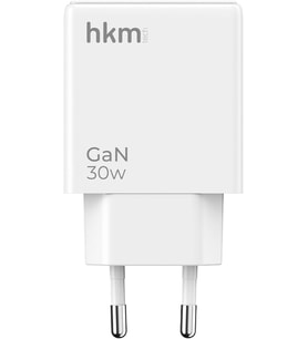 GaN 30W USB-A ve Type-C Çift Portlu Hızlı Şarj Aleti, Ultra İnce Güç Adaptörü, Beyaz