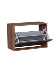 Adore Mobilya Step Oturaklı Ayakkabılık-Koyu Ceviz-Antrasit 60x42x30 cm (GxYxD)