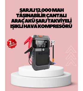 Araç İçin 4 Fonksiyonlu Akü Takviye ve Lastik Şişirme Cihazı