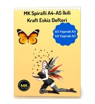 MK Spiralli İkili Kraft Defter (A4-A5) 120 Yaprak