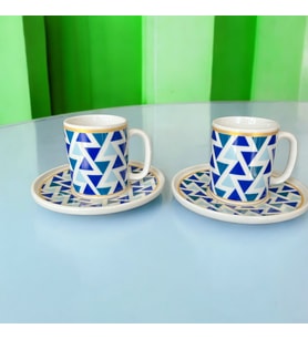 WPAWZ Abate Porselen 4 Parça 2'li Kahve Fincan Takımı 100 Ml Klasik