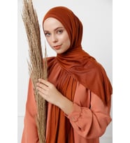 Şaless Likralı Penye Viskon Şal 70x180cm - Tarçın