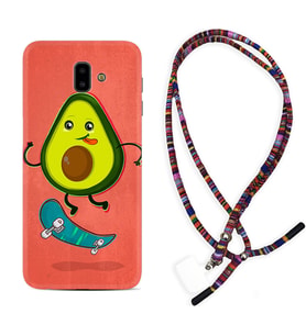 Samsung J6 Plus J7 Prime J7 Pro M20 Kılıf Boyun Asklı Rasta Silikon Avokado Skate 1741