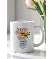 Motivasyon Yazılı 330ml Baskılı Beyaz Seramik Kupa Bardak