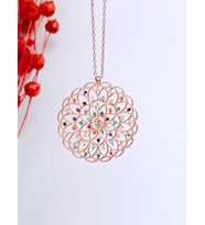 925 Ayar Gümüş Yaşam Çiçeği ,Renkli zirkon Taşlı Kolye (Rose Gold Altın)