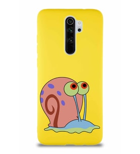 Xiaomi Redmi Note 8 Pro Soft Premier Kapak Salyangoz Gary Tasarımlı Silikon Kılıf - Sarı (Şeffaf)
