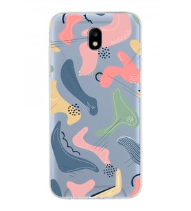 Samsung Galaxy J5 Pro Kapak Abstract Tasarımlı Şeffaf Silikon Kılıf
