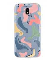 Samsung Galaxy J5 Pro Kapak Abstract Tasarımlı Şeffaf Silikon Kılıf