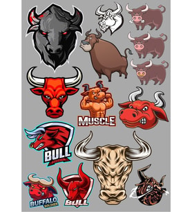 Boğa Sticker Set-5 13 Parça Telefon, Tablet, Defter, Laptop Sticker