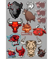 Boğa Sticker Set-5 13 Parça Telefon, Tablet, Defter, Laptop Sticker