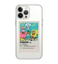 Iphone 15 Pro Uyumlu Sunger Bob Minimalist Poster Desenli Şeffaf Telefon Kılıfı