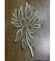 16X28 CM ALTIN SARISI GÜPÜR APLİKE YAPRAK APLİKE DİKİŞ AKSESUARI ARMA