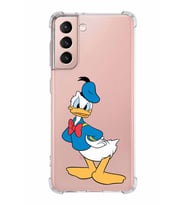 Samsung Galaxy S21  Köşe Korumalı Antişok Kapak Donald Duck Tasarımlı Şeffaf  Kılıf