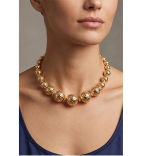 METALİZE TOP TAŞLI CHOKER KOLYE