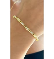 Taşlı Bilezik Ayarlı 925 Ayar (Gold)