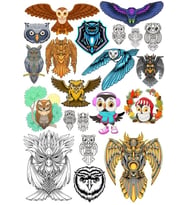 Baykuş Sticker Set 13 20 Parça Telefon, Tablet, Defter, Laptop Sticker