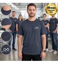 Logonuza Özel 10 Adet Premium Füme Tişört - Pamuk Unisex Kurumsal Personel Tişörtü