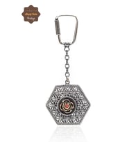 Yakut Taşlı Çiçek Model Telkari İşlemeli 925 Ayar Gümüş Anahtarlık 201024030