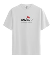 Korkma! - %100 Pamuklu Erkek Beyaz Tişört - Premium Quality (Siyah - Beyaz)