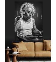 Albert Einstein Dj Dekoratif Kanvas - Mdf Ahşap Tablo