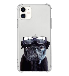 PrintiFy Apple iPhone 11 Uyumlu Köpek 3 Baskılı Şeffaf Köşe Korumalı Antişok Kılıf