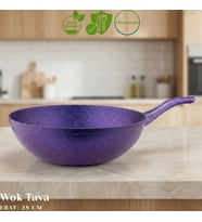 ARZU ÇELİK 28 Cm Granit Wok Tava - Violet