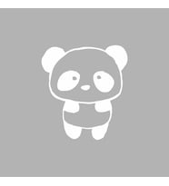 Sevimli Panda Araba Sticker siyah 13x14 CM (Beyaz)