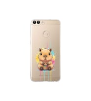 Huawei P Smart 2018 ile Uyumlu Splash Kapibara Tasarımlı Şeffaf Silikon Kılıf