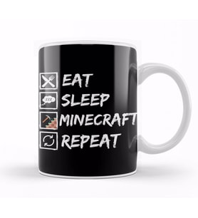 Eat Sleep Mine Repeat Minecraft Game Kupa Bardak Porselen