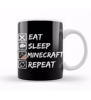 Eat Sleep Mine Repeat Minecraft Game Kupa Bardak Porselen