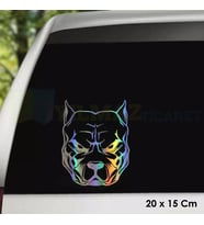 Pitbull Köpek Hologram Oto Sticker Araba Kelebek Arka Cam Etiket Aksesuar Çıkartma 20 X 15 Cm
