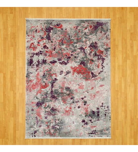 Renkli Soyut Çiçek Desenli Modern 160 X 230 Yün Halı