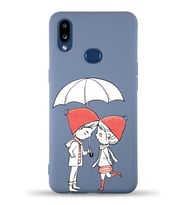 Samsung Galaxy A10s Uyumlu Lansman Kılıf Aşk Tasarımlı İçi Kadife Kapak-Petrol Mavisi (Şeffaf)