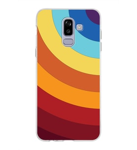 Samsung Galaxy J8 Kapak Renk Cümbüşü Tasarımlı Şeffaf Silikon Kılıf