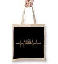 Photographer s Camera Heartbeat Photography Love Bez Çanta Uzun Saplı