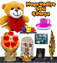 Mega Hediye Seti - 8 Farklı Hediyeli Size Özel Premium Set - Kişiye Özel (Model 1)