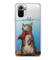 Xiaomi Atkılı Kedi Tasarımlı Şeffaf Telefon Kılıfı