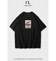 Nevermind Unisex Kadın Erkek Japan Baskılı Özel Tasarım Oversize T-shirt (Siyah)