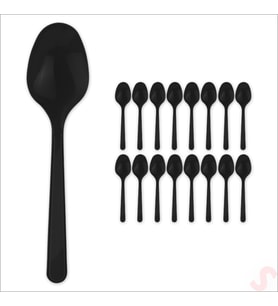 Plastik Kaşık, 24 Adet - Siyah (STD)