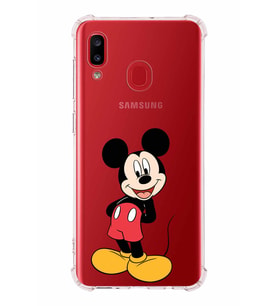Samsung Galaxy A30 Köşe Korumalı Antişok Kapak Mickey Mouse Tasarımlı Şeffaf Kılıf