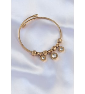 316L Çelik Renk Zirkon Taşlı Model Charm Bileklik