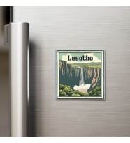 Lesotho Lesotho - Posta Pulu Temalı Ülke - Baskılı Buzdolap Magneti Kare - 9x9 cm
