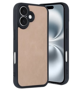iPhone 16 Kılıf Aras Deri Kapak - Pudra