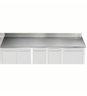 Electrolux Professional Üst Tabla, Sırtlı, 3300 Mm, 1,5 Mm Kalınlıkta Üst Tabla 18 Mm Kalınlığında Ses Sönümlendirici Malzeme Ve Ayrıca 2 Paslanmaz Kayıtla Güçlendirilmiştir - Modular Line TPLA33A