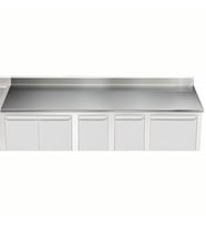 Electrolux Professional Üst Tabla, Sırtlı, 3300 Mm, 1,5 Mm Kalınlıkta Üst Tabla 18 Mm Kalınlığında Ses Sönümlendirici Malzeme Ve Ayrıca 2 Paslanmaz Kayıtla Güçlendirilmiştir - Modular Line TPLA33A