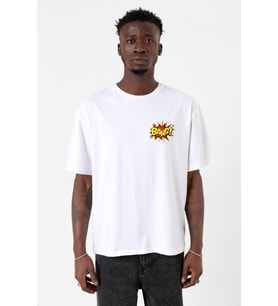Big Bang Theory Bang Logo Beyaz Erkek Oversize Tshirt