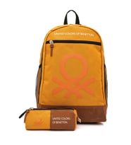 United Colors Of Benetton Unisex Genç Lise Üniversite 2'li Okul Seti Okul Çantası ve Kalemlik Seti 1306061 (Sarı)