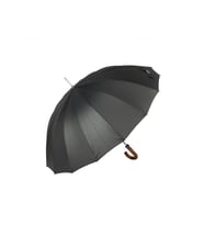Marlux Siyah Desen Ahşap Saplı 16 Çelik Telli Premium Lüks Erkek Baston Şemsiye M21MARMPR1025R003 (Siyah-Gri)