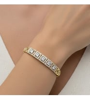 STİL İNCİSİ/ XUPING JEWELRY BEŞ KARE ZİRKON TAŞLI KELEPÇE (Altın)